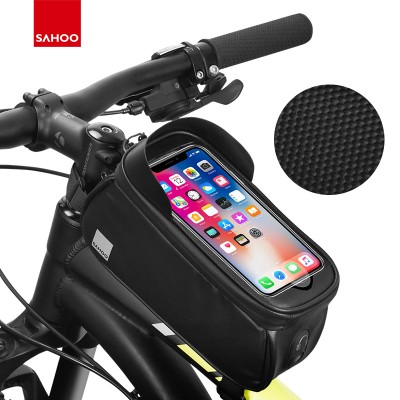 【122053】新品SAHOO品牌TRAVEL系列自行车智能手机上管包带指纹解锁功能带遮阳板